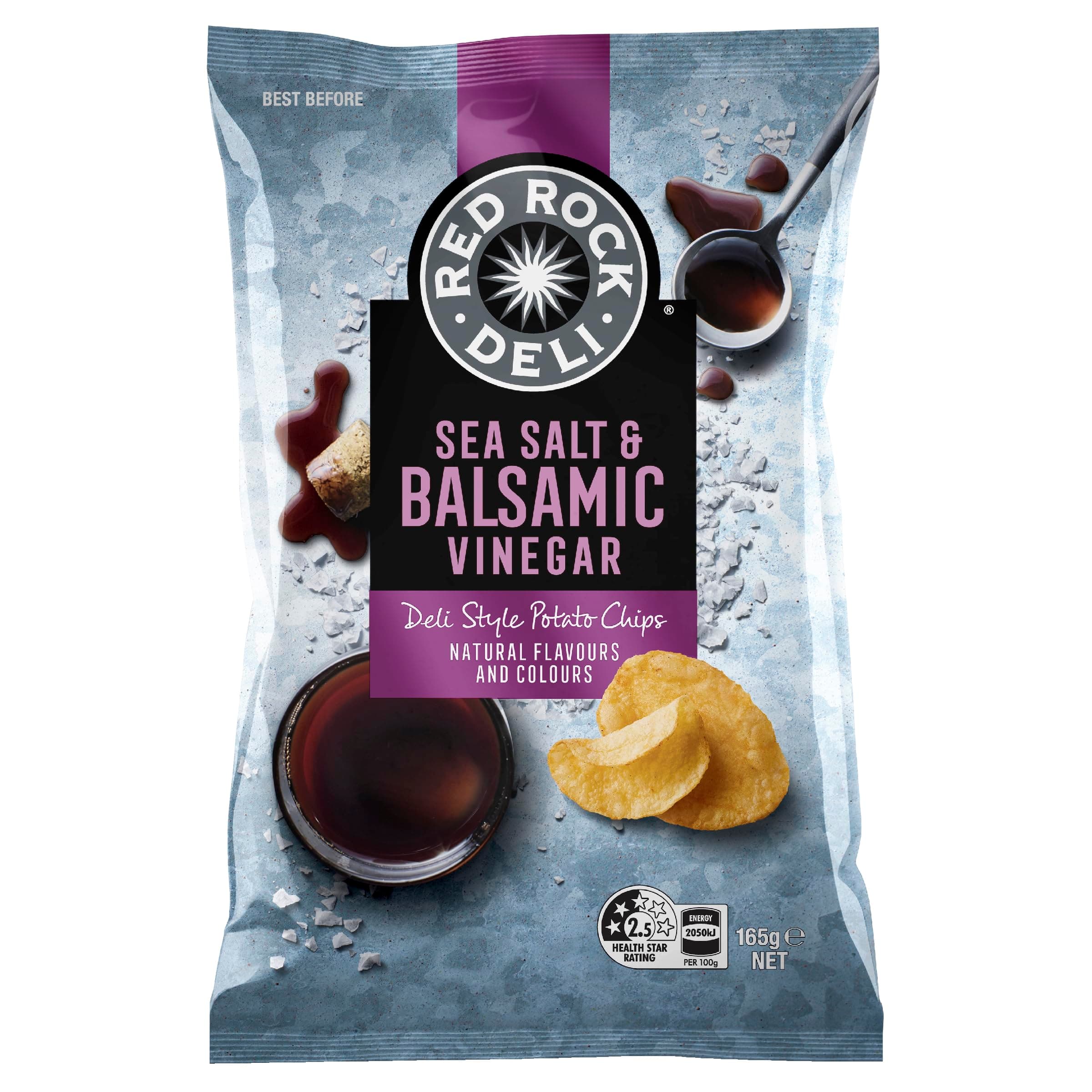 RED ROCK DELI SEA SALT & VINEGAR POTATO CHIPS 165G
